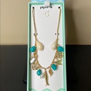 Piper K | Reconstituted Turquoise Natural Shell Coastal The Cape Necklace